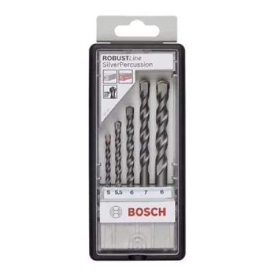 BOSCH  set de forets pour b&eacute;ton - tige cylindrique - 5 mm, 5.5 mm, 6 mm, 7 mm, 8 mm - lot de 5