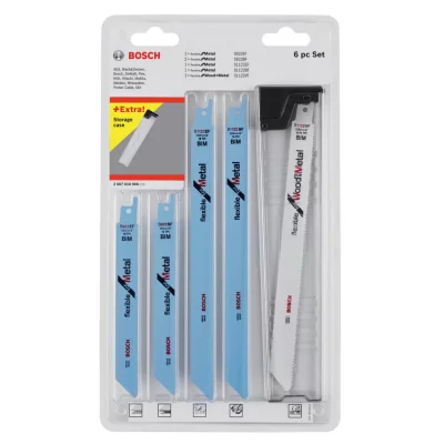 BOSCH  - set de lames de scie sabre bois et m&eacute;tal 6PCS 2607010906