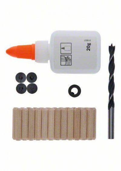 BOSCH ACCESSORIES Bosch Set de tourillonnage, 32 pi&egrave;ces, 6 mm, 30 mm - 2607000449