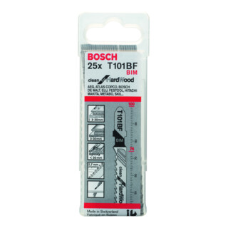 BOSCH  T 101 Bf Clean Hardwood Jig Saw Blade 25 Units Argent&eacute;