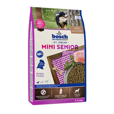 BOSCH HIGH PREMIUM CONCEPT Bosch Tiernahrung Mini Senior 2.5kg Dog Food Multicolore 2.5kg