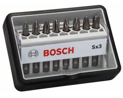 BOSCH  Tournevis bit set Sx ligne robuste extra-dur. 8 parties. 49 mm. PH. PZ