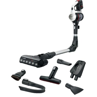 BOSCH  Unlimited 7 Sans sac Noir, Argent, Blanc, Aspirateur balais
