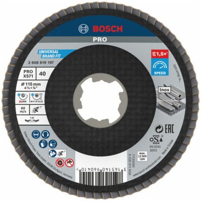 BOSCH  X-lock X571 B 115 Mm Concave Fv G40 Metal Shim Disc Clair