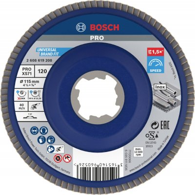 BOSCH  X-lock X571 B 115 Straight Plas G120 Metal Shim Disc Clair
