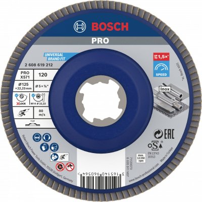 BOSCH  X-lock X571 B 125 Straight Plas G120 Metal Shim Disc Clair
