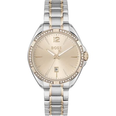 BOSS  Montre &agrave; affichage analogique or rose / argent / blanc