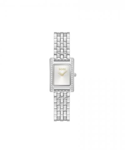 BOSS  Montre argent&eacute;e &agrave; strass et cadran blanc argent&eacute; Couleur argent&eacute;e pcs. Women