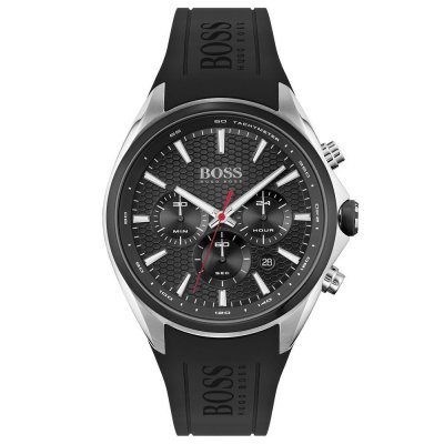 HUGO BOSS BOSS Montre Chronographe &agrave; Quartz pour Homme avec Bracelet en Silicone Noir - 1513855
