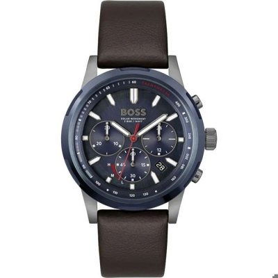 HUGO BOSS BOSS pour homme. Montre analogique avec bracelet en cuir Solgrade mari