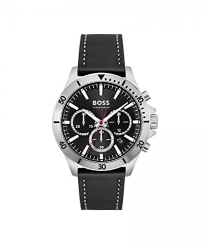 BOSS  pour homme. Montre analogique avec bracelet en cuir Troper Black