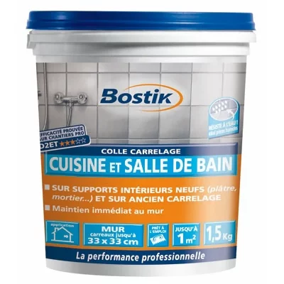 Bostik - Colle carrelage cuisine et salle de bain 1,5kg