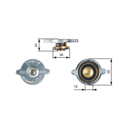 GATES Bouchon, r&eacute;servoir de liquide de refroidissement  RC125
