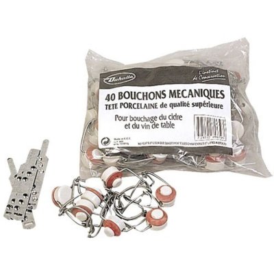 DUHALLE Bouchons m&eacute;caniques t&ecirc;te type porcelaine - lot de 40