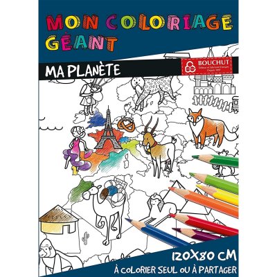 CALENDRIERS BOUCHUT GRANDREMY Bouchut COLORIAGES GEANTS MA PLANETE 80 x 120 cm S20722 Blanc