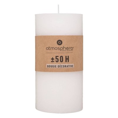 ATMOSPHERA Bougie cylindrique 7 x H 14 cm - blanc -  - Blanc