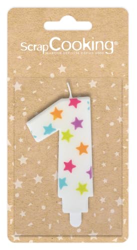 SCRAPCOOKING PARTY Bougie pour g&acirc;teau num&eacute;ro 1 blanc H7 cm Blanc ScrapCooking&reg;