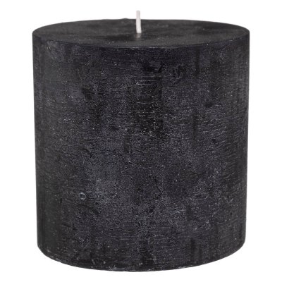ATMOSPHERA Bougie Ronde Rustique Noir d 10 cm - Noir - 