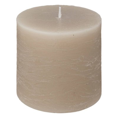 ATMOSPHERA Bougie Ronde Rustique Taupe d 10 cm - Taupe - 
