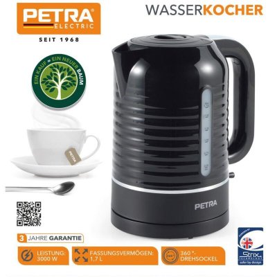 SALTER Bouilloire &agrave; temp&eacute;rature r&eacute;glable 1.7 L 3000 W plastique noir