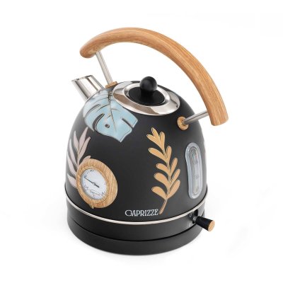 CAPRIZZE Bouilloire classique Vertes Inox 1.8 L 2200 W Noir Vintage/R&eacute;tro