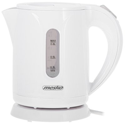 MESKO Bouilloire Electrique 0,8 L sans Fil, sans BPA, Avec Arr&ecirc;t Automatique, Filtre,, MS1376, 1600, Blanc