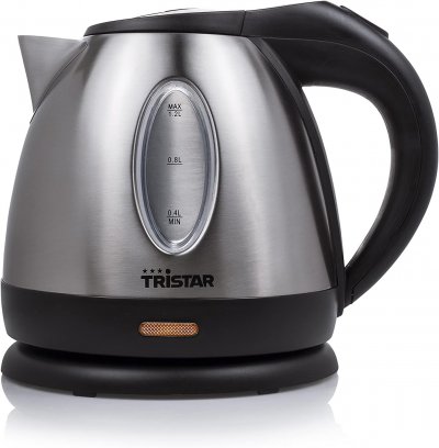 TRISTAR Bouilloire &eacute;lectrique 1,2 L Inox Base 360&deg; 1500 W