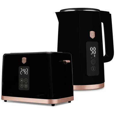  Bouilloire &Eacute;lectrique 1,7 L + Grille-Pain Num&eacute;rique Berlinger Haus Bh-9540 Noir Rose