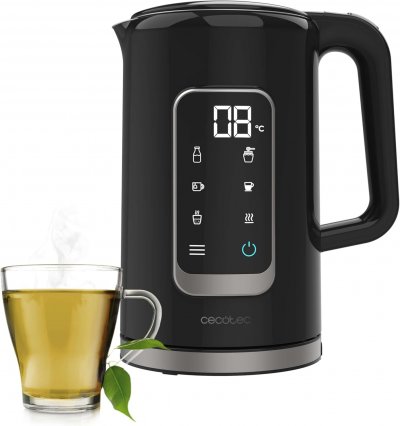 CECOTEC Bouilloire &Eacute;lectrique 1,7 L Inox Noir &Agrave; &Eacute;cran Tactile