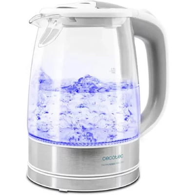 CECOTEC Bouilloire &eacute;lectrique 1,7 L Verre Blanc/Gris 2200 W