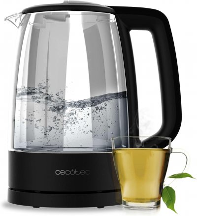 CECOTEC Bouilloire &Eacute;lectrique 1,7 L Verre Borosilicate Noir 2200 W