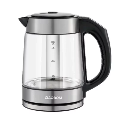 AVIZAR Bouilloire Electrique 1.7L 2000W Verre Borosilicate avec R&eacute;glage de Temp&eacute;rature Transparent