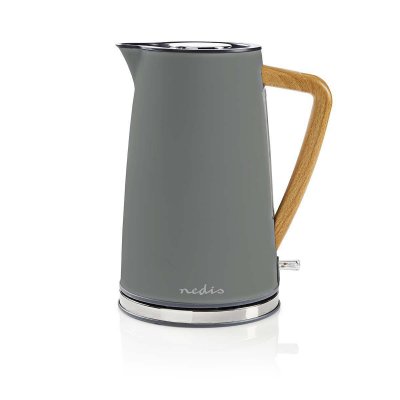 NEDIS Bouilloire &eacute;lectrique 1,7l acier gris 2200w protection contre &eacute;bullition 