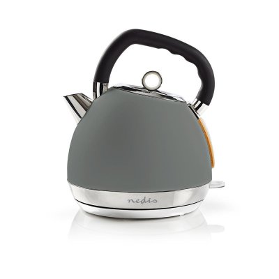 NEDIS Bouilloire &eacute;lectrique 1,8l acier gris 2200w protection contre &eacute;bullition