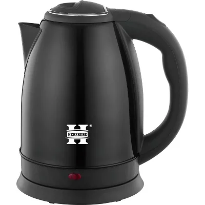 HERZBERG Bouilloire &eacute;lectrique 1.8L inox sans fil noir  HG5011-BLK