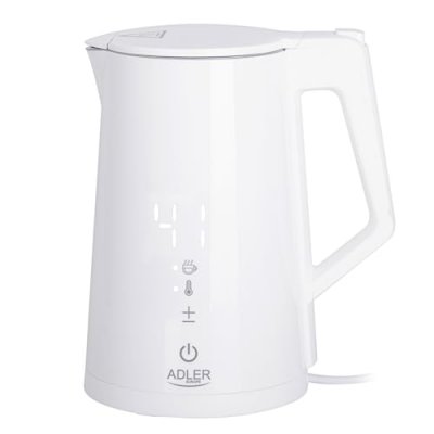 BM TOOLS Bouilloire &eacute;lectrique AD 1345W Blanche avec affichage LED et r&eacute;gulation de temp&eacute;rature 1,7 L STRIX