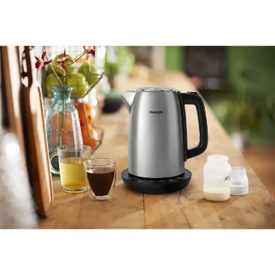  Bouilloire &Eacute;lectrique De 1,7l Avec Fonction Maintien Au Chaud 2200w Gris Noir