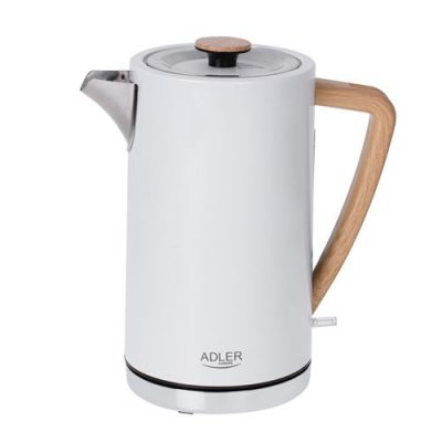 ADLER Bouilloire &eacute;lectrique moderne AD 1347W de 1,7 litre - en M&eacute;tal, coloris Blanc