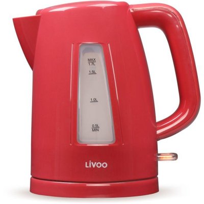 LIVOO Bouilloire &eacute;lectrique sans fil 1.7 l rouge