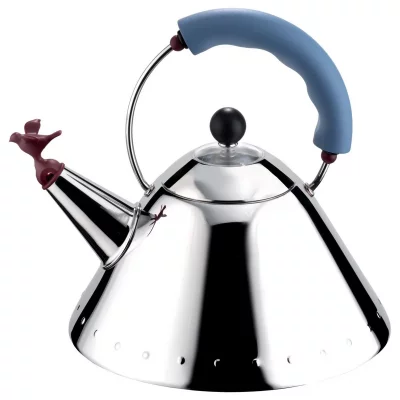 ALESSI Bouilloire en acier et poign&eacute;e bleu 200 cl - 