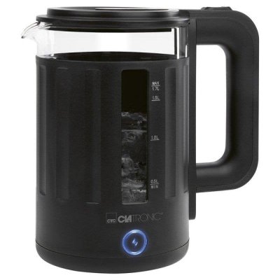 CLATRONIC Bouilloire En Verre Noir 1,7l  Wk3837g-noir