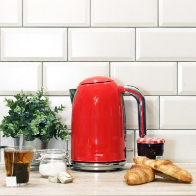 LIVOO Bouilloire r&eacute;tro  DOD180R 2200 W Rouge 