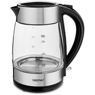 ZELMER Bouilloire transparente zck8011 2200w 1.7l acier inoxydable 