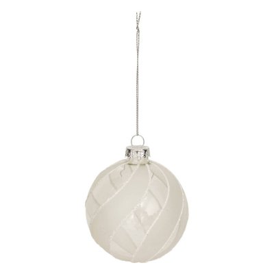 ATMOSPHERA Boule Verre Torsade D.8cm Blanc - 