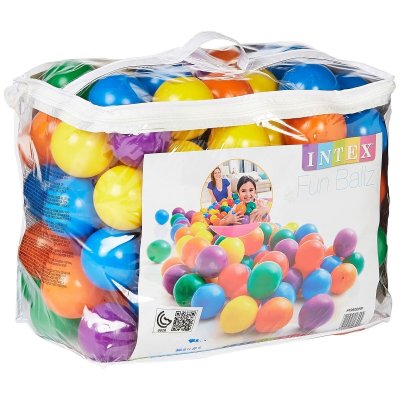 INTEX Boules Color&eacute;s en plastique jeu 49600 fun Ball 8 cm set de 100 pi&egrave;ces