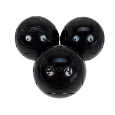 OBUT Boules de p&eacute;tanque Cx.cou noire 74mm 1 strie -  - 710g Noir