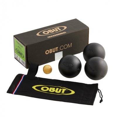 OBUT Boules de p&eacute;tanque Match+ durete+  72mm -  690g Noir