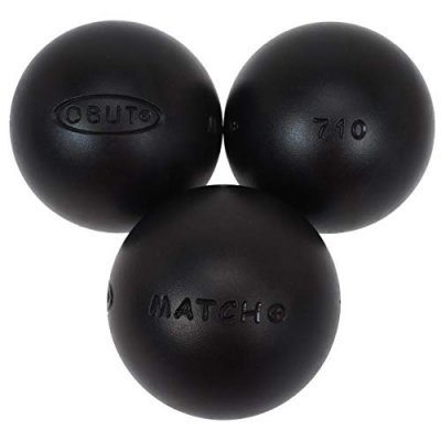 OBUT Boules de p&eacute;tanque Match+ durete+  76mm -  680g Noir