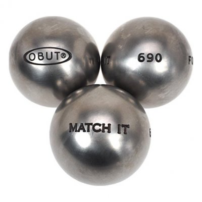 OBUT Boules De P&eacute;tanque  Match It Inox 76mm M&eacute;ta Argent M&eacute;talis&eacute; 57232