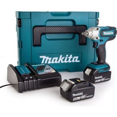 MAKITA Boulonneuse &agrave; chocs + 2 batteries 18V 5Ah Li-Ion + Coffret Makpac